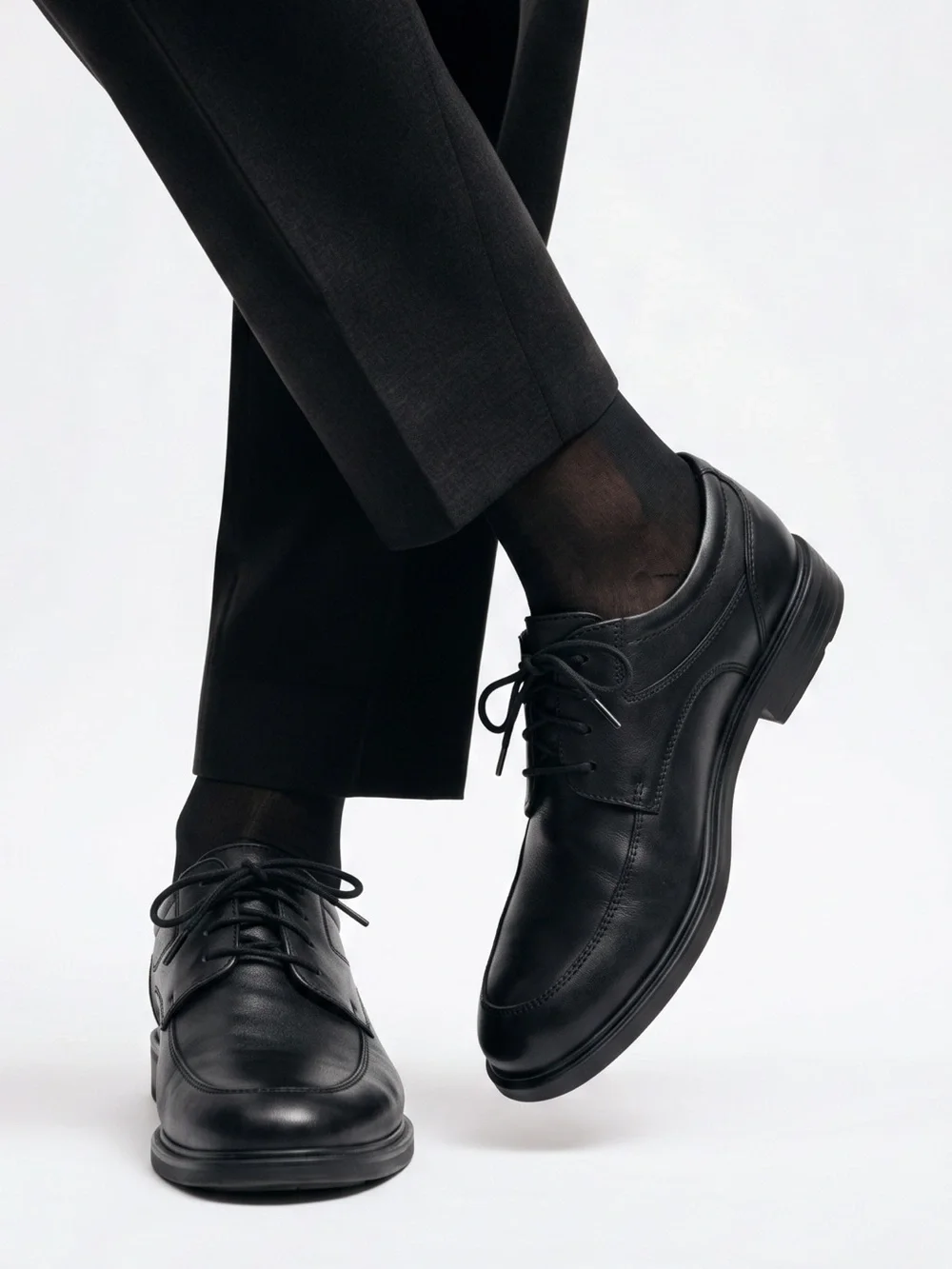 Ecco Helsinki 2 leather bike toe black derby dress shoes sz 9